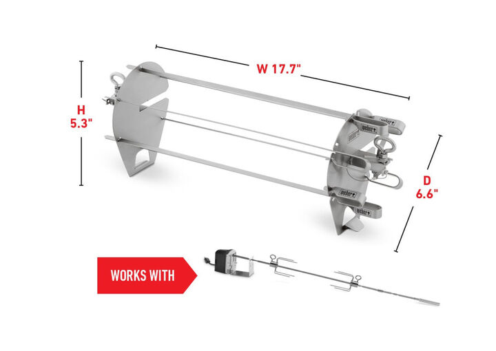 Weber Crafted 16 Inch Stainless Steel Rotisserie Skewer Set, large image number 5