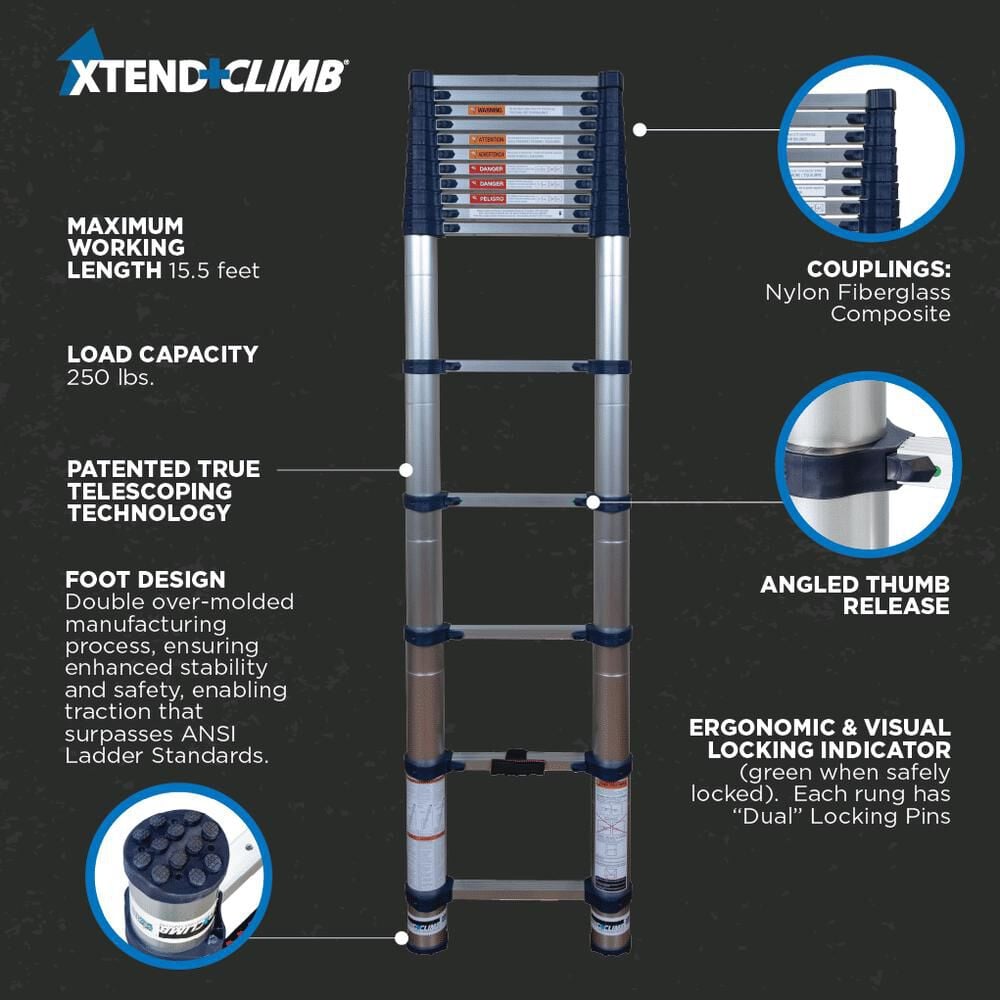 Xtend and Climb Pro Series 15.5' Telescoping Ladder, large image number 2