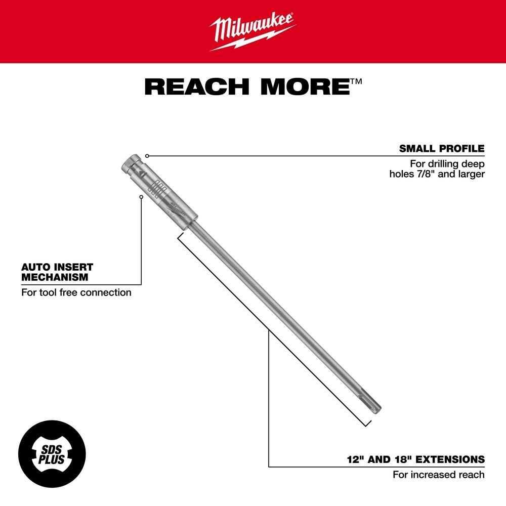 Milwaukee PLUSLOK SDS+ 12 in. Extension, large image number 4