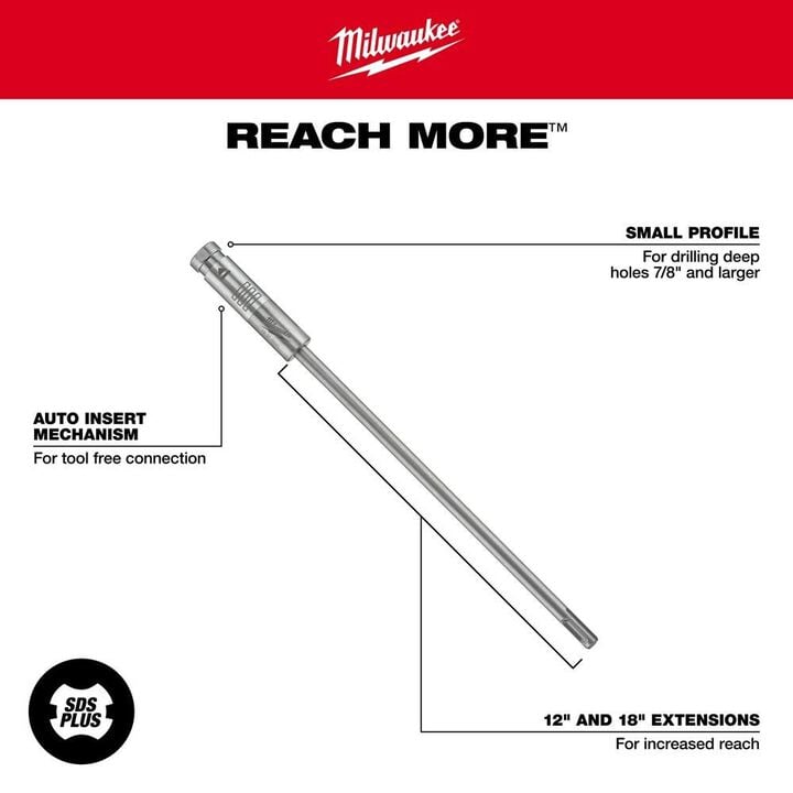 Milwaukee PLUSLOK SDS+ 12 in. Extension, large image number 3