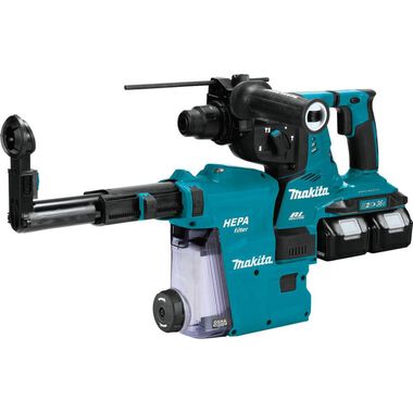 Makita 18V X2 (36V) LXT 1 1/8in AVT Rotary Hammer Kit SDS Plus with Extractor AWS, large image number 1