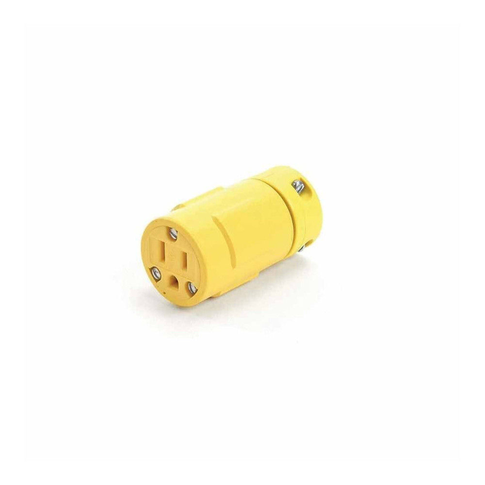 Southwire 15A/125V UG 5-15 Rubber Straight Blade Female Connector Yellow, large image number 2
