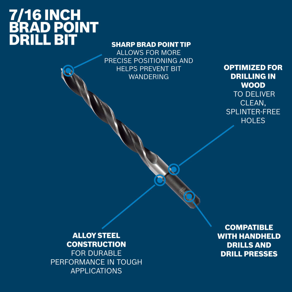 Bosch 7/16 Inch Brad Point Drill Bit, large image number 7