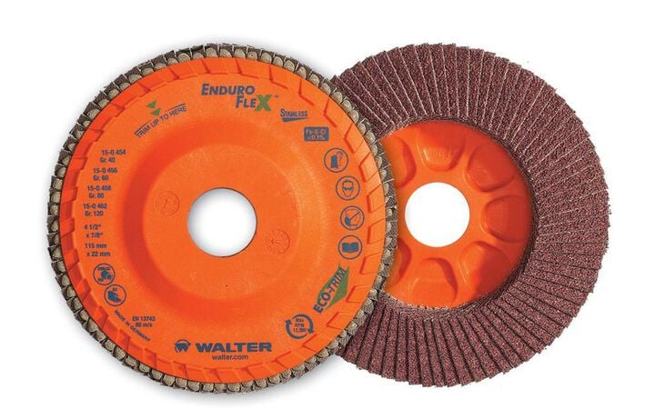 Walter 4-1/2 Inch Enduro Flex Stainless Flap Disc, 80 Grit, 5/8 Inch-11 Inch Arbor, 10 Pack, large image number 1