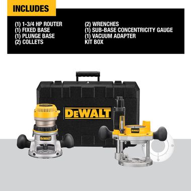 DEWALT 1.75-HP Combo Fixed/Plunge Corded Router, large image number 1