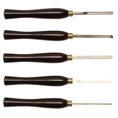 PSI Woodworking Products High Speed Steel Wood Lathe Chisel Turning Set  6-Piece LCSIXW - Acme Tools