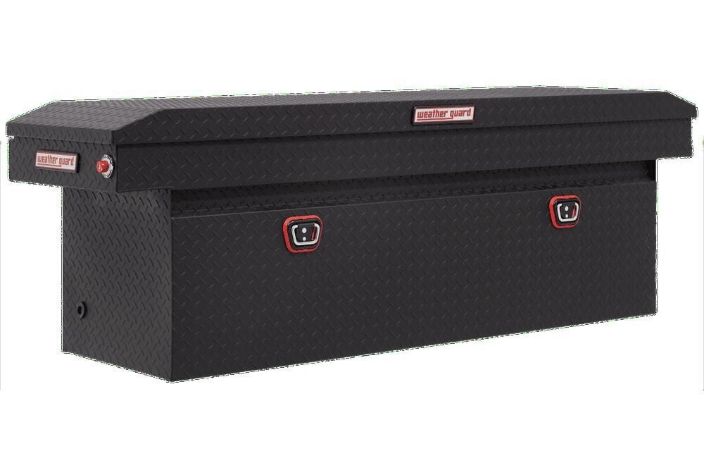Weather Guard Saddle Truck Tool Box Aluminum Full Deep Textured Matte Black, large image number 1