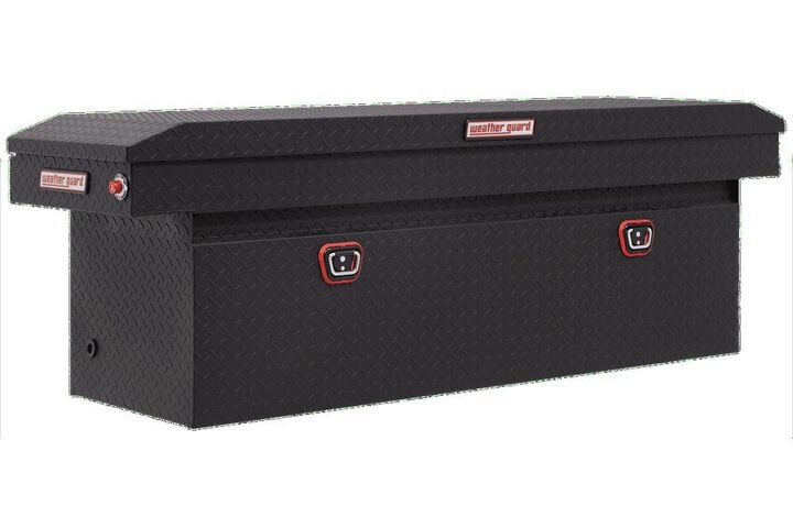 Weather Guard Saddle Truck Tool Box Aluminum Full Deep Textured Matte Black