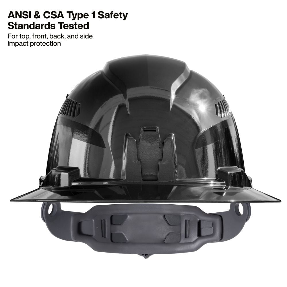 Klein Tools Class C Hard Hat REFLEKTOR Black Chrome Vented Full Brim with Headlamp, large image number 9