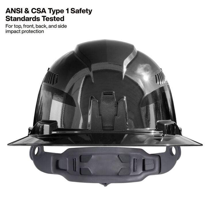Klein Tools Class C Hard Hat REFLEKTOR Black Chrome Vented Full Brim with Headlamp, large image number 8