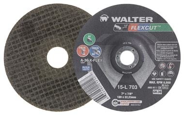 Walter 7 Inch FLEXCUT Grinder Wheel, 36 Grit