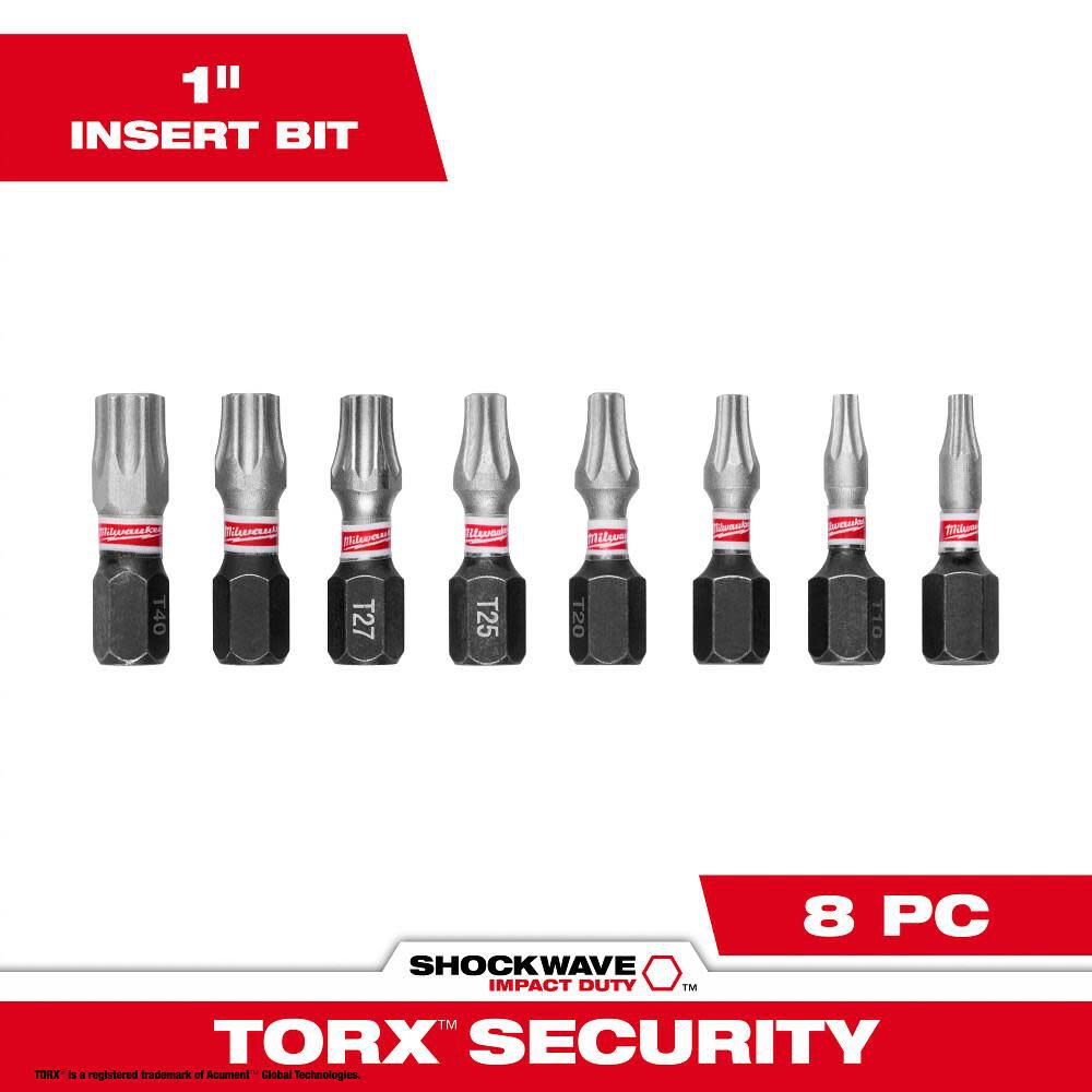 Milwaukee 10-Piece SHOCKWAVE Impact Torx Security Insert Bit