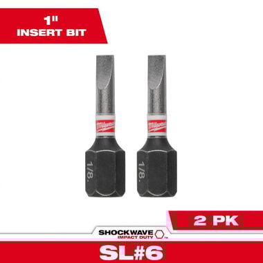 Milwaukee SHOCKWAVE 2-Piece Impact Slotted 1/8 in. Insert Bits