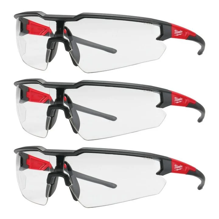 Milwaukee 3PK Safety Glasses - Clear Anti-Scratch Lenses