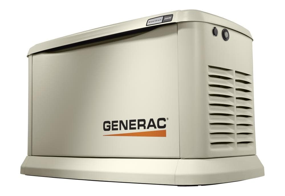 Generac Guardian Series 26, 000 Watt (26kw) Dual Fuel 50-State Air-Cooled Home Standby Generator – 7290
