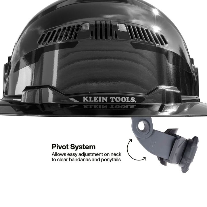 Klein Tools Class C Hard Hat REFLEKTOR Black Chrome Vented Full Brim with Headlamp, large image number 5