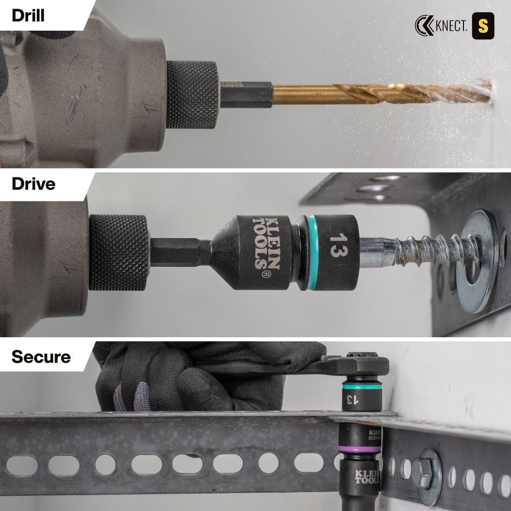 Klein Tools KNECT Impact Rated Drill and Driver Combo Set SAE/Metric 65 Piece MODbox Compatible Case, large image number 6