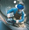 Bosch 9 Inch 15 A Large Angle Grinder with Rat Tail Handle, small image number 3