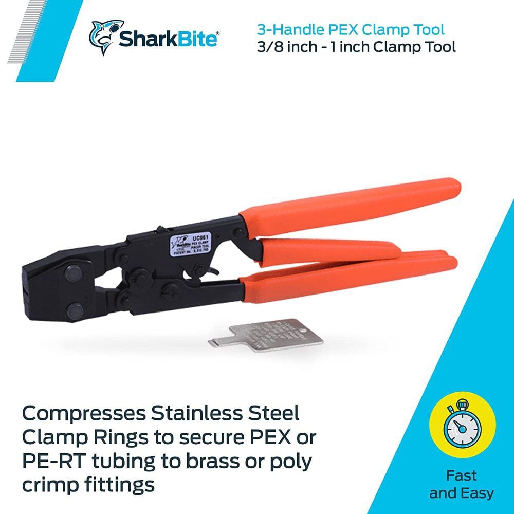 Sharkbite 3 Handle PEX Clamp Tool with Orange Handle UC961 Acme Tools