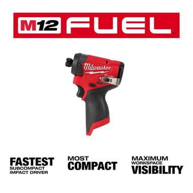 Milwaukee M12 FUEL 1/4inch Hex Impact Driver Reconditioned (Bare Tool), large image number 2