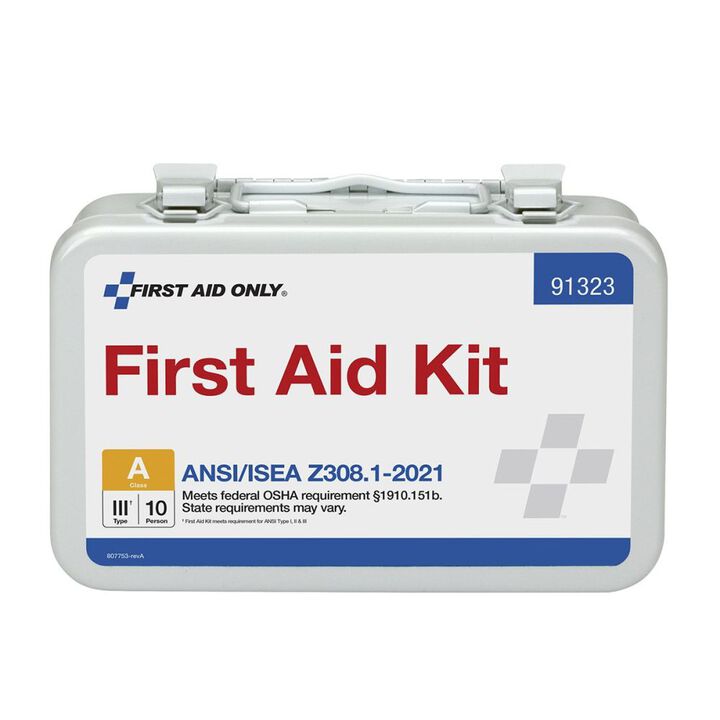 First Aid Only First Aid Kit 10 Person Metal Case ANSI Portable, large image number 5