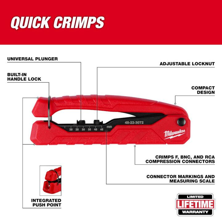 Milwaukee Coax Compression Crimper, large image number 1