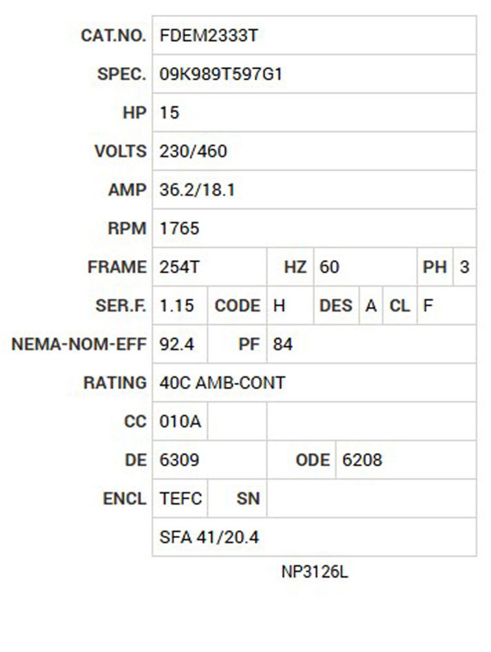 Baldor-Reliance 15HP 1765RPM 3PH 60HZ 254T TEFC Farm Duty General Purpose Motor, large image number 4