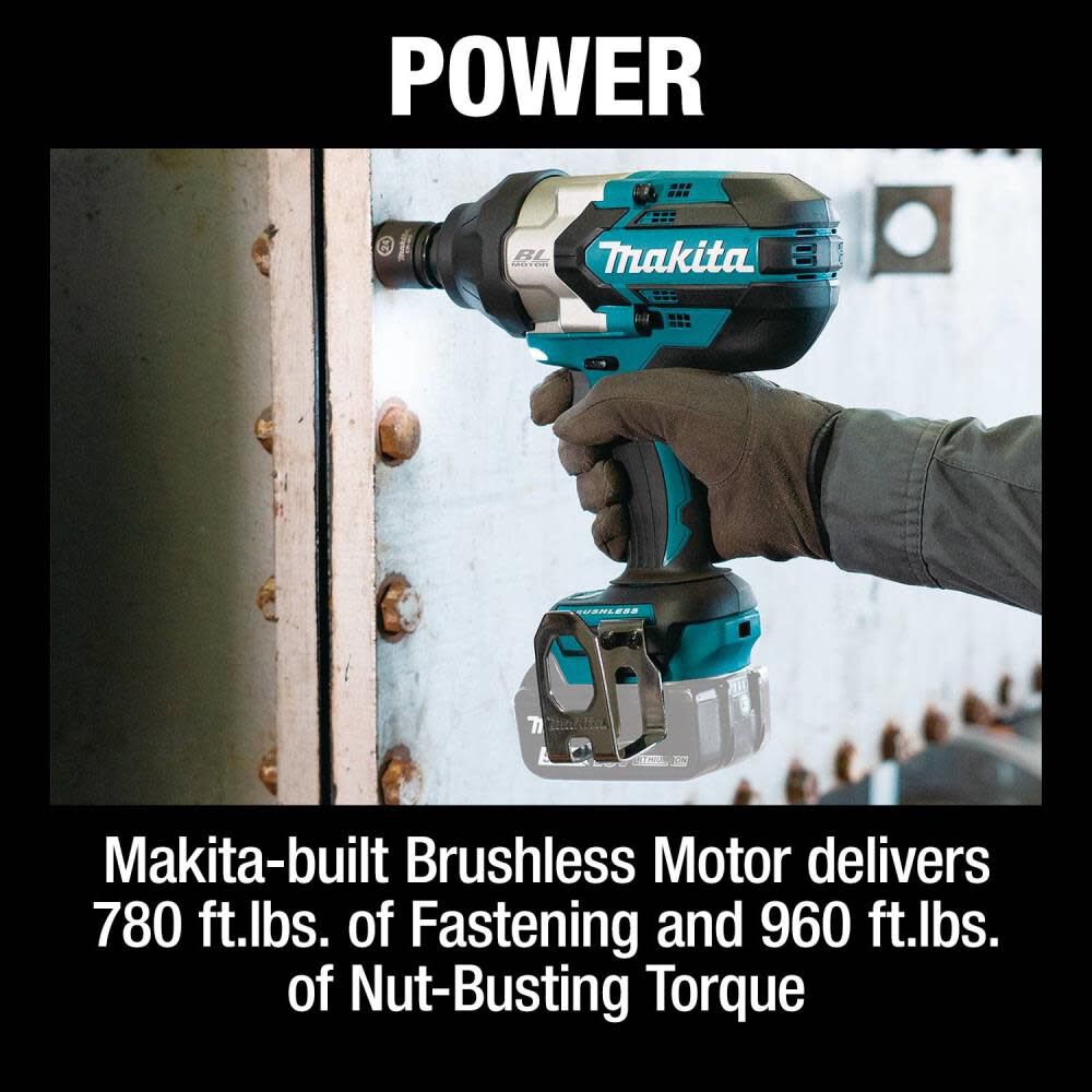 Makita 18V LXT Cordless 3 Speed 1 2 Inch Square Drive Utility Impact Wrench with Detent Anvil Bare Tool XWT19XVZ Acme Tools