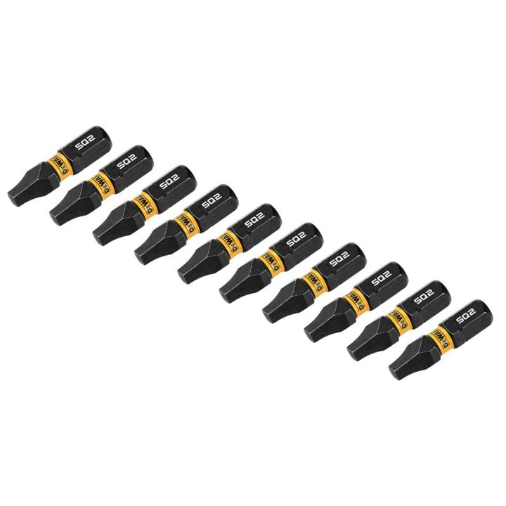DEWALT FlexTorq 1/4 Inch x 1 Inch Square Robertson Impact Driver Bit 10 Pieces, large image number 3