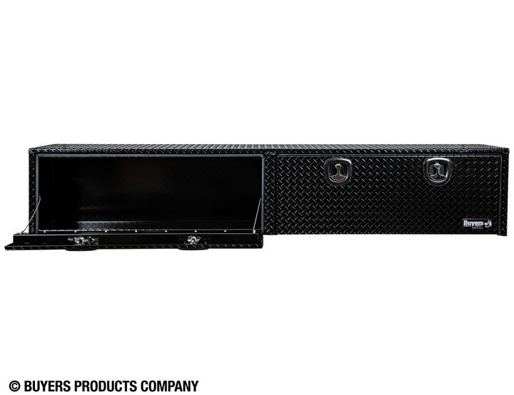 Buyers Products Company 18x16x96 Inch Gloss Black Diamond Tread Aluminum Topsider Truck Box, large image number 6