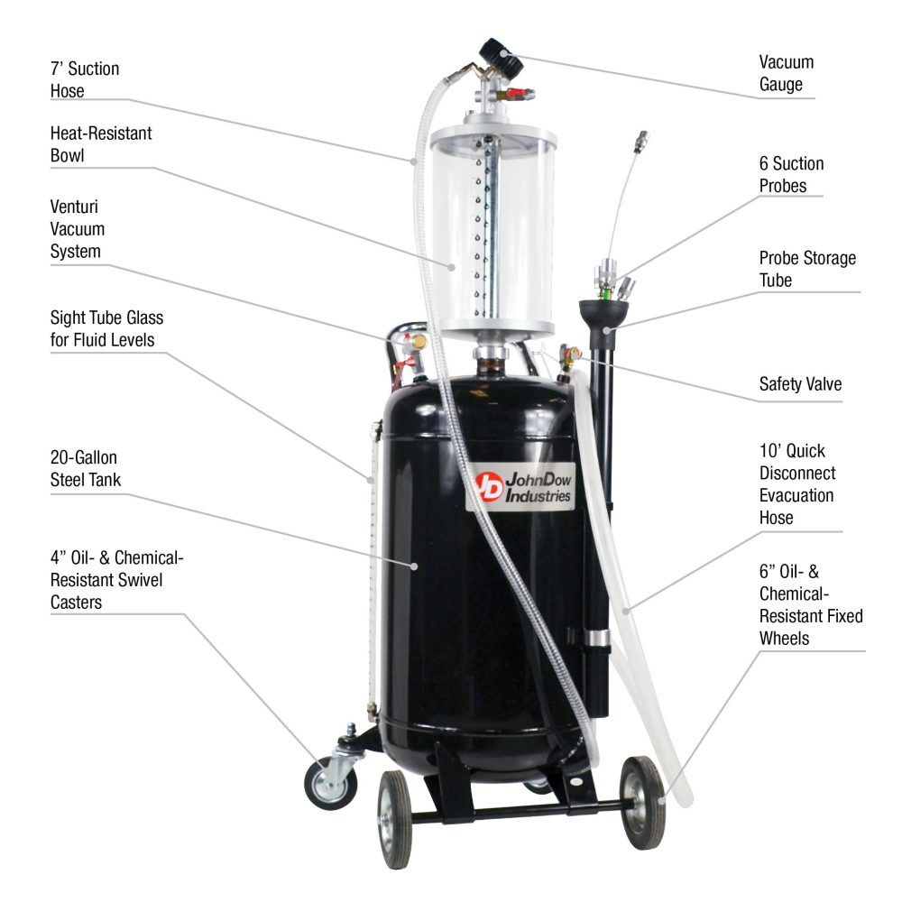 Johndow 20 Gallon Steel Fluid Evacuator, large image number 2