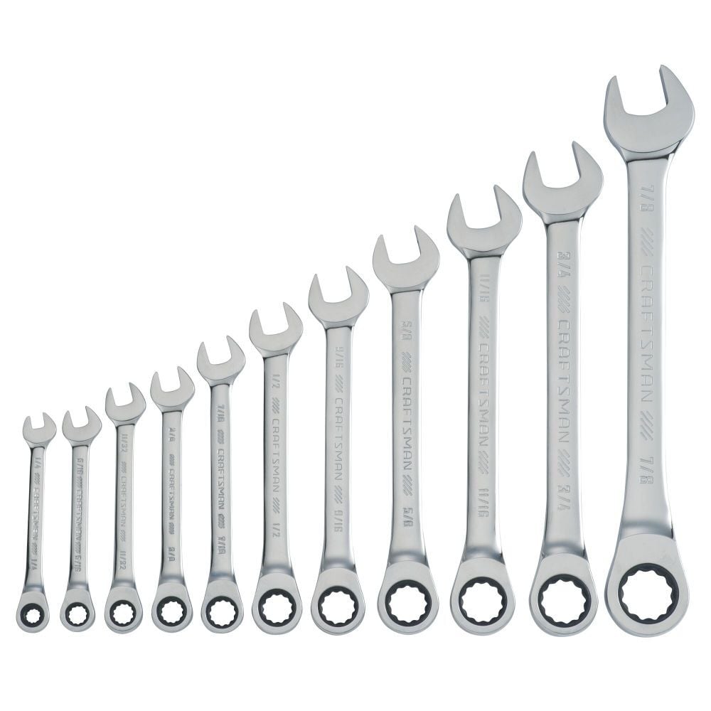 CRAFTSMAN SAE Ratcheting Combination Wrench Set, 11 Piece – CMMT87022