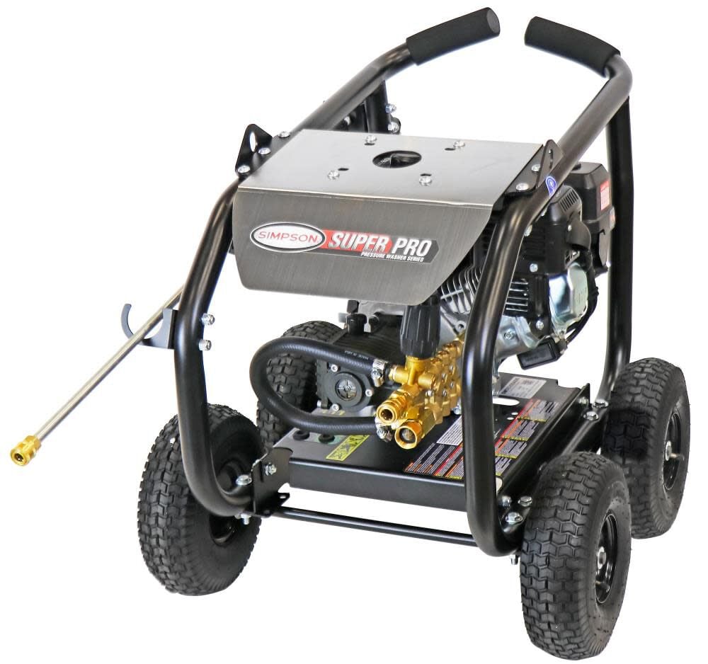Simpson SuperPro Roll-Cage 3600 PSI 2.5 GPM Gas Powered Cold Water Pressure Washer with 5 Spray Tips – 65202