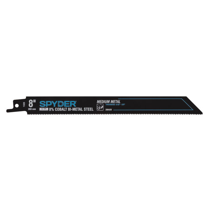 Spyder 8 Inch 14 TPI Metal Cutting Bi-Metal Reciprocating Saw Blade, 5 Pieces, large image number 1