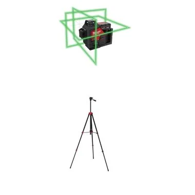 Milwaukee M12 3-Plane Laser Kit with Battery and Charger, Laser Tripod Bundle