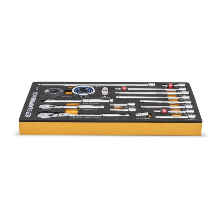 GEARWRENCH Ratchet & Drive Tool Set 1/4in 90T with EVA Foam Tray 18pc, large image number 17