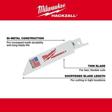 Milwaukee M12 HACKZALL Bi-Metal Blade - EMT 5PK, large image number 4