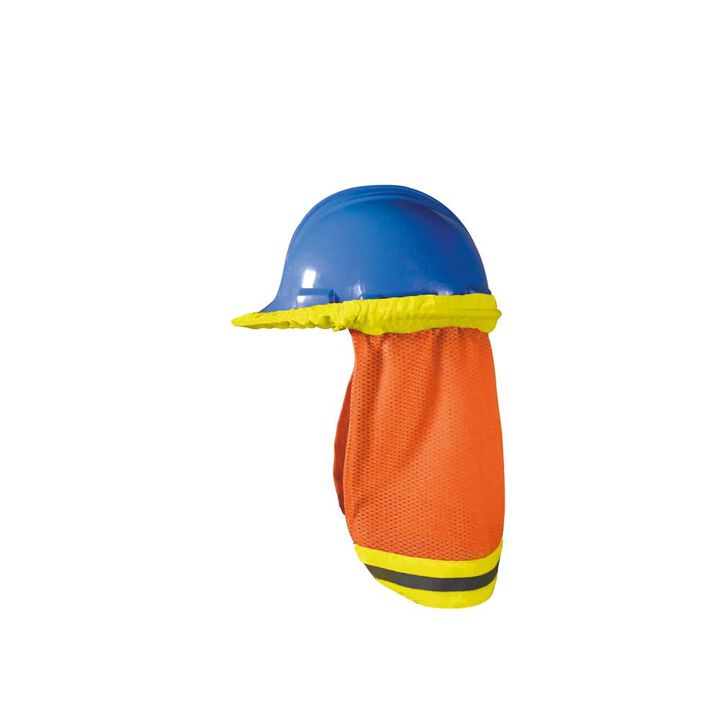 Occunomix Mesh Hard Hat Shade Hi-Vis Lime with Orange Stripe, large image number 2