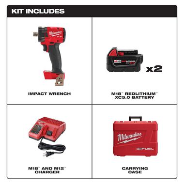 Milwaukee M18 FUEL 1/2 Compact Impact Wrench with Pin Detent Kit, large image number 1