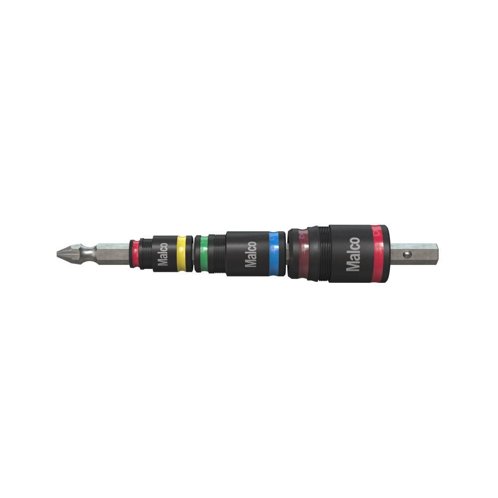 Malco Products 7-in-1  C-RHEX Flip Bit Socket Set, #2 Phillips Model  with 1/4"-5/16", 11/32 - 3/8", 1/2"-7/16" socket sizes, large image number 2