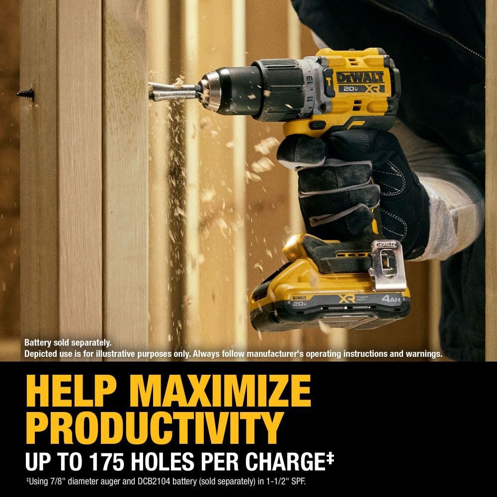 DEWALT 20V MAX XR Brushless Cordless 1/2 Inch Hammer Drill (Bare Tool), large image number 8
