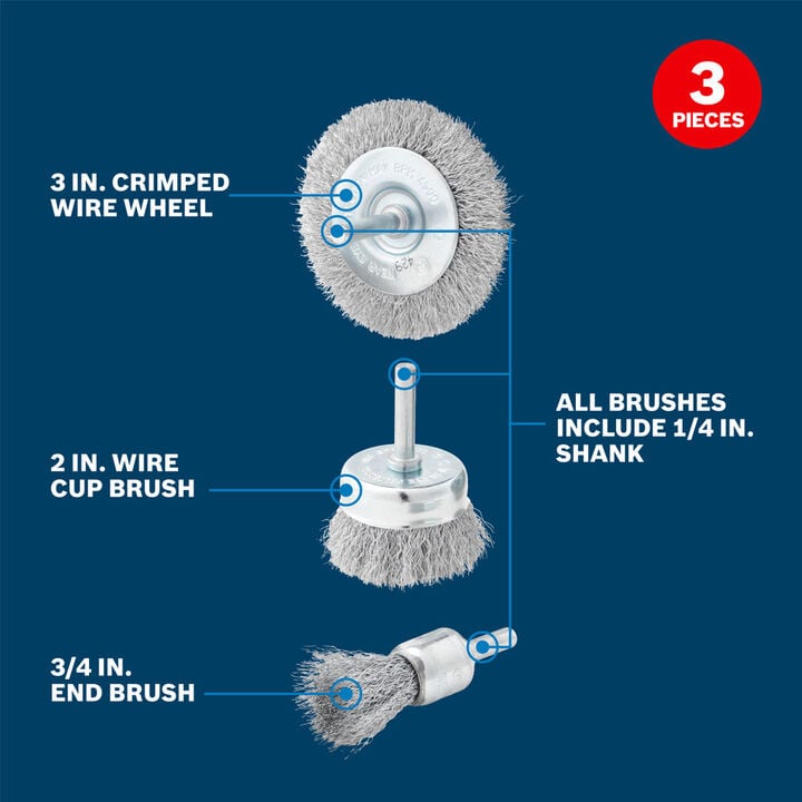 Bosch Wire Brush Set, 3 Pieces, large image number 7