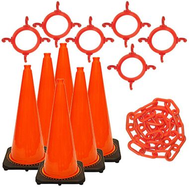 Mr Chain 28in Orange Traffic Cone and Chain Kit, large image number 0