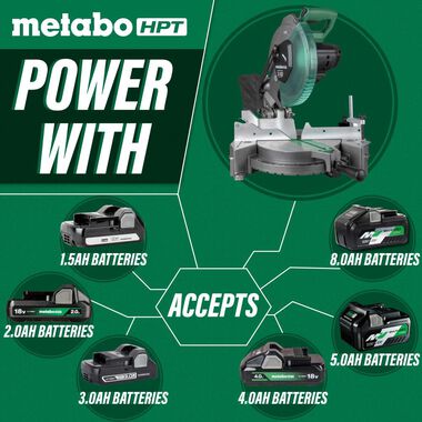 Metabo HPT 18V MultiVolt Cordless 10 Inch Single Bevel Miter Saw Kit, large image number 6