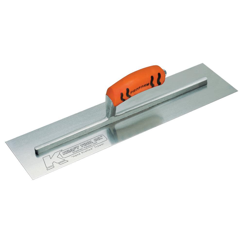 Kraft Tool Co 14 In. x 4-3/4 In. Carbon Steel Cement Trowel with ProForm Handle, large image number 1