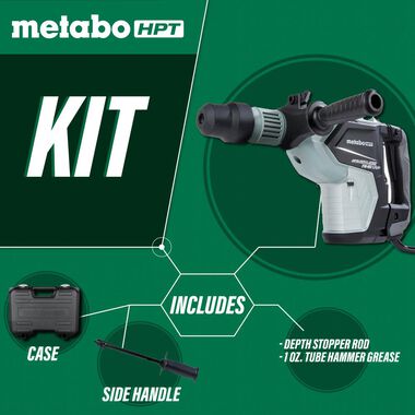 Metabo HPT 1-9/16 Inch SDS Max Rotary Hammer with Aluminum Housing Body | DH40MEY, large image number 2
