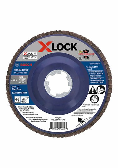 Bosch X-Lock Flap Discs 4-1/2in - 80 Grit