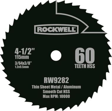 Rockwell 4-1/2In Compact Circular Saw Blade, large image number 0