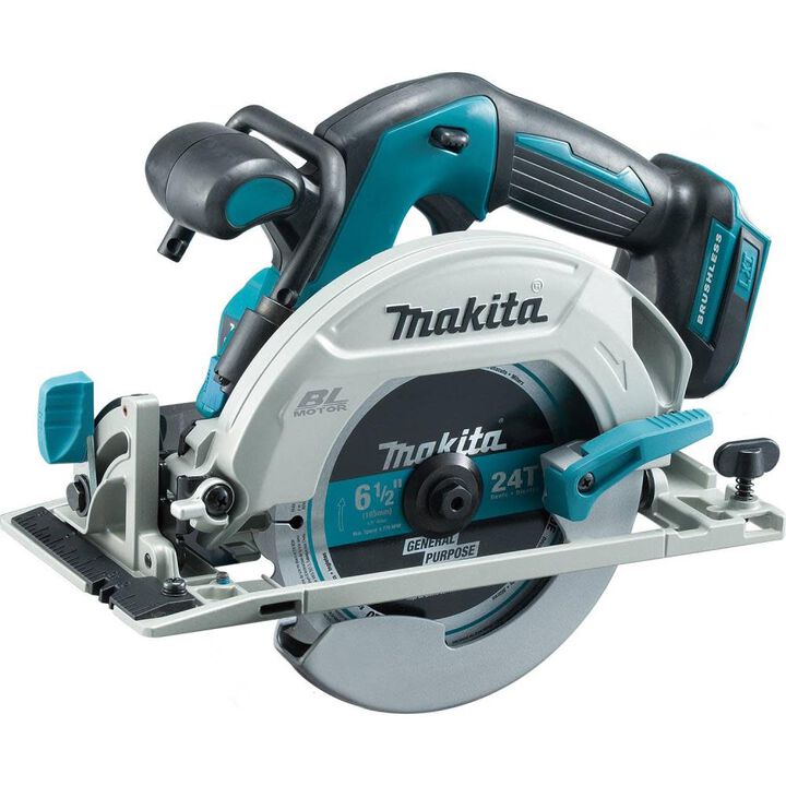 Makita 18V LXT Lithium-Ion Brushless Cordless 6-1/2 Inch Circular Saw (Bare Tool) & 64T Carbide-Tipped Ultra-Thin Kerf Saw Blade, large image number 1