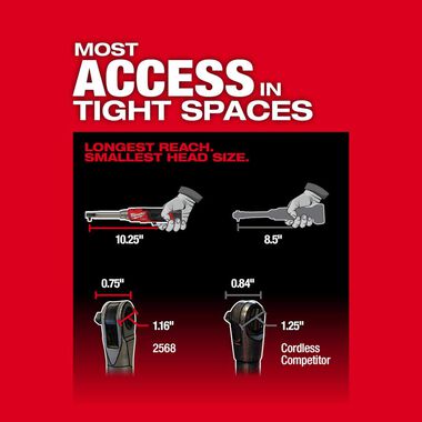 Milwaukee M12 FUEL 1/4inch Extended Reach High Speed Ratchet (Bare Tool), large image number 3